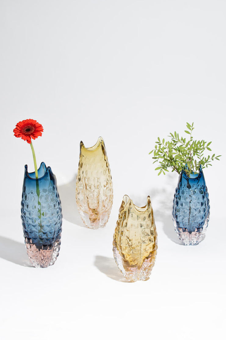 Lyngblomst vase, H30 cm – Champagne/Rosa